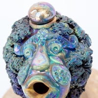 Ceramic Lion Tea Pot with Shiny Blue Finish