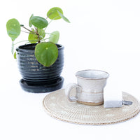 Studio Pottery Ceramic Mug in White and Tan