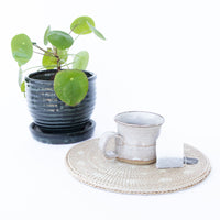 Studio Pottery Ceramic Mug in White and Tan