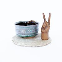 Blue and Pink Ceramic Bowl - Signed TP