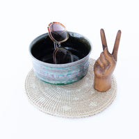 Blue and Pink Ceramic Bowl - Signed TP