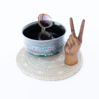 Blue and Pink Ceramic Bowl - Signed TP