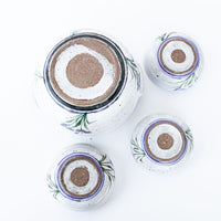 5 Piece Hand Spun Ceramic Serving Soup Dish with Lid and 3 Matching Soup Bowls