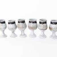 Set of 6 Hand Spun Ceramic Glasses