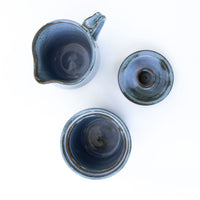 Blue and Purple Sugar and Creamer HEBE Pottery