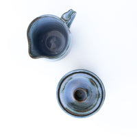 Blue and Purple Sugar and Creamer HEBE Pottery