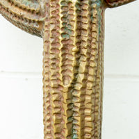 Large Brass Saguaro Cactus Sculpture with Road Runner