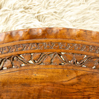 Teak Wood Lattice Table - Hand Carved and with Oval Shape
