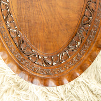 Teak Wood Lattice Table - Hand Carved and with Oval Shape