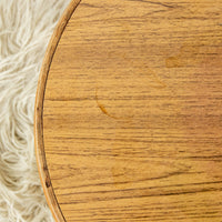 Bamboo and Wood Round Low Midcentury Side Tables (set of 2)