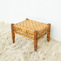 Woven Wicker Rattan Wood Stool