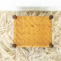 Woven Wicker Rattan Wood Stool