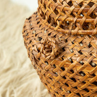 Large Weave Basket with Handle and Lid