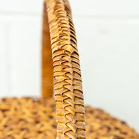 Large Weave Basket with Handle and Lid