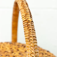 Large Weave Basket with Handle and Lid