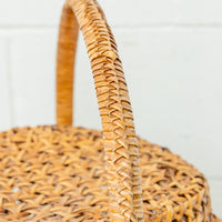 Large Weave Basket with Handle and Lid