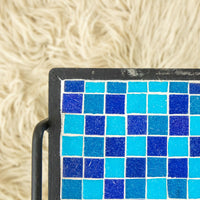 Cast Iron Rod and Tile Patio Nesting Side Tables