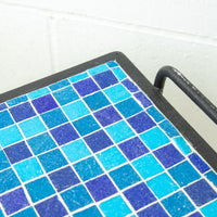 Cast Iron Rod and Tile Patio Nesting Side Tables