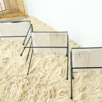 Cast Iron Rod and Tile Patio Nesting Side Tables