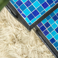 Cast Iron Rod and Tile Patio Nesting Side Tables