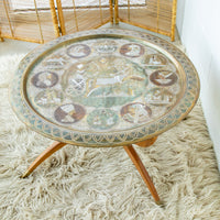 Midcentury Spider Table with Mixed Egyptian Metal Top