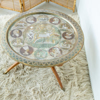 Midcentury Spider Table with Mixed Egyptian Metal Top