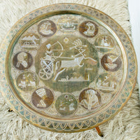 Midcentury Spider Table with Mixed Egyptian Metal Top