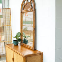 Large Dome Top Bamboo Mirror