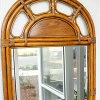Large Dome Top Bamboo Mirror