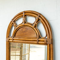 Large Dome Top Bamboo Mirror