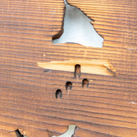 Large Burnt Wood Hand Carved Tree Wall Art