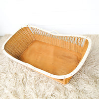 Wicker Bassinet with Wood Bottom