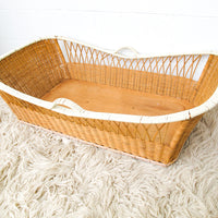 Wicker Bassinet with Wood Bottom