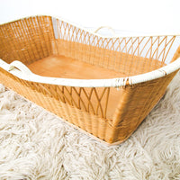 Wicker Bassinet with Wood Bottom