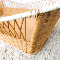 Wicker Bassinet with Wood Bottom