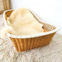 Wicker Bassinet with Wood Bottom
