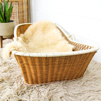 Wicker Bassinet with Wood Bottom