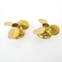 Brass Boat Propeller Candlestick Holders