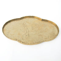 Brass Scalloped Edge Tray with Rounded Oval Edges