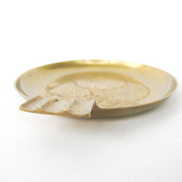 Brass Ashtray with 3 Etched Flower Design - Made in India