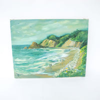 Painted Beach Scape Painting with People