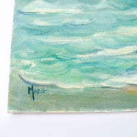 Painted Beach Scape Painting with People