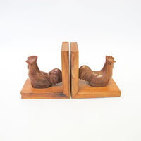 Solid Wood Hen Bookends