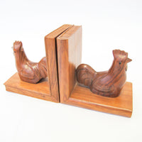 Solid Wood Hen Bookends