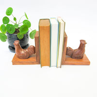 Solid Wood Hen Bookends