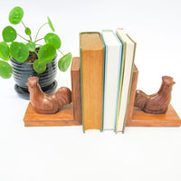 Solid Wood Hen Bookends
