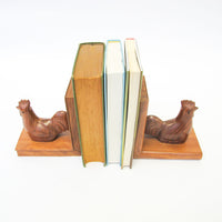 Solid Wood Hen Bookends