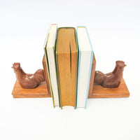 Solid Wood Hen Bookends