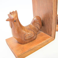 Solid Wood Hen Bookends
