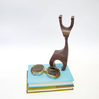 Deer Ram Primitive Burnt Wood Brutalist Midcentury Wood Sculpture